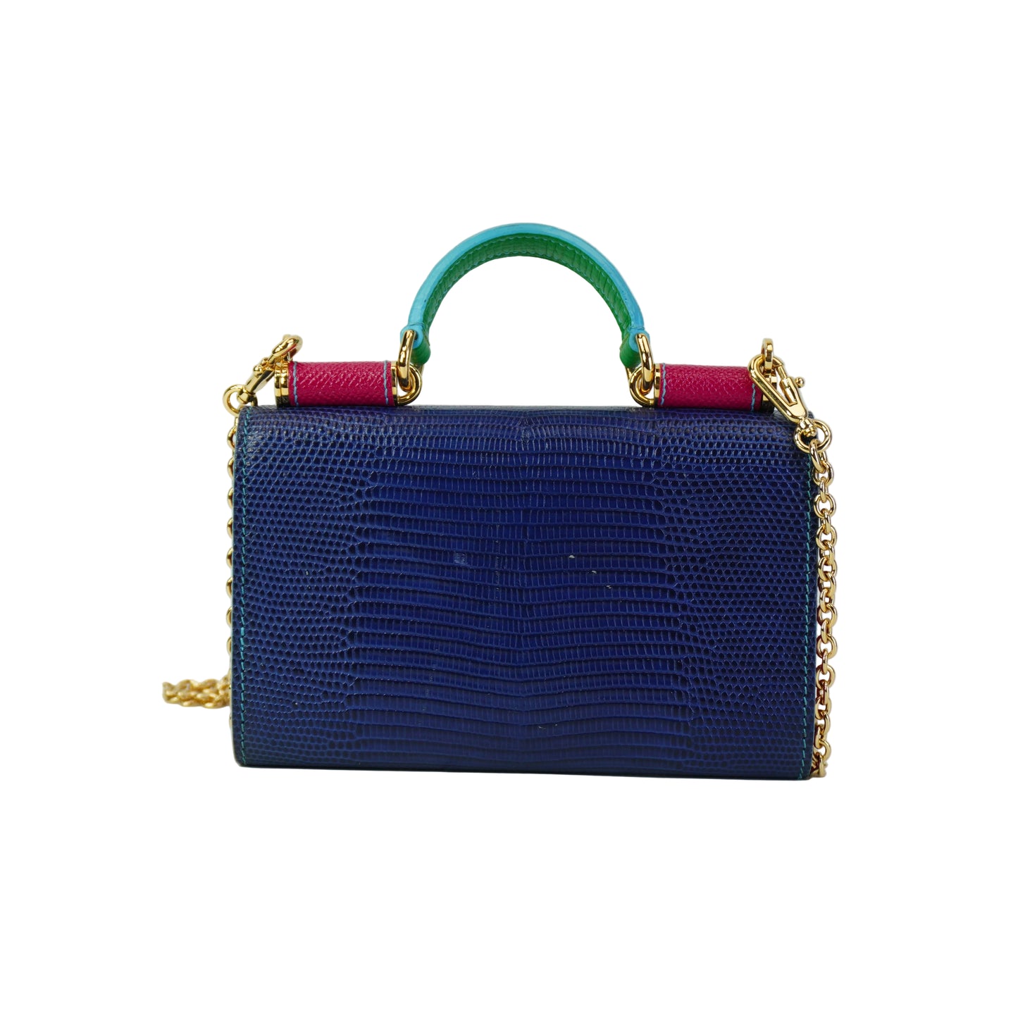 Dolce&Gabanna	Mino Von Wallet on Chain Blue/Pink GHW