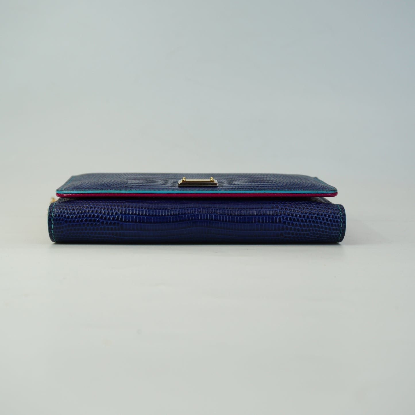 Dolce&Gabanna	Mino Von Wallet on Chain Blue/Pink GHW