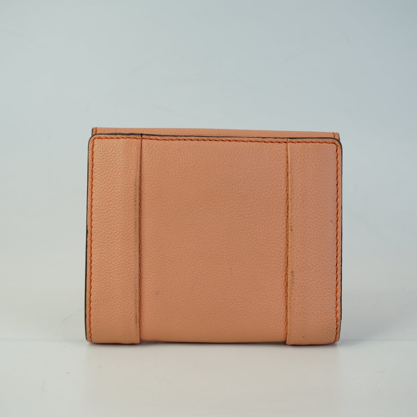 Chloe	Lock Compact Tri-fold wallet Peach GHW