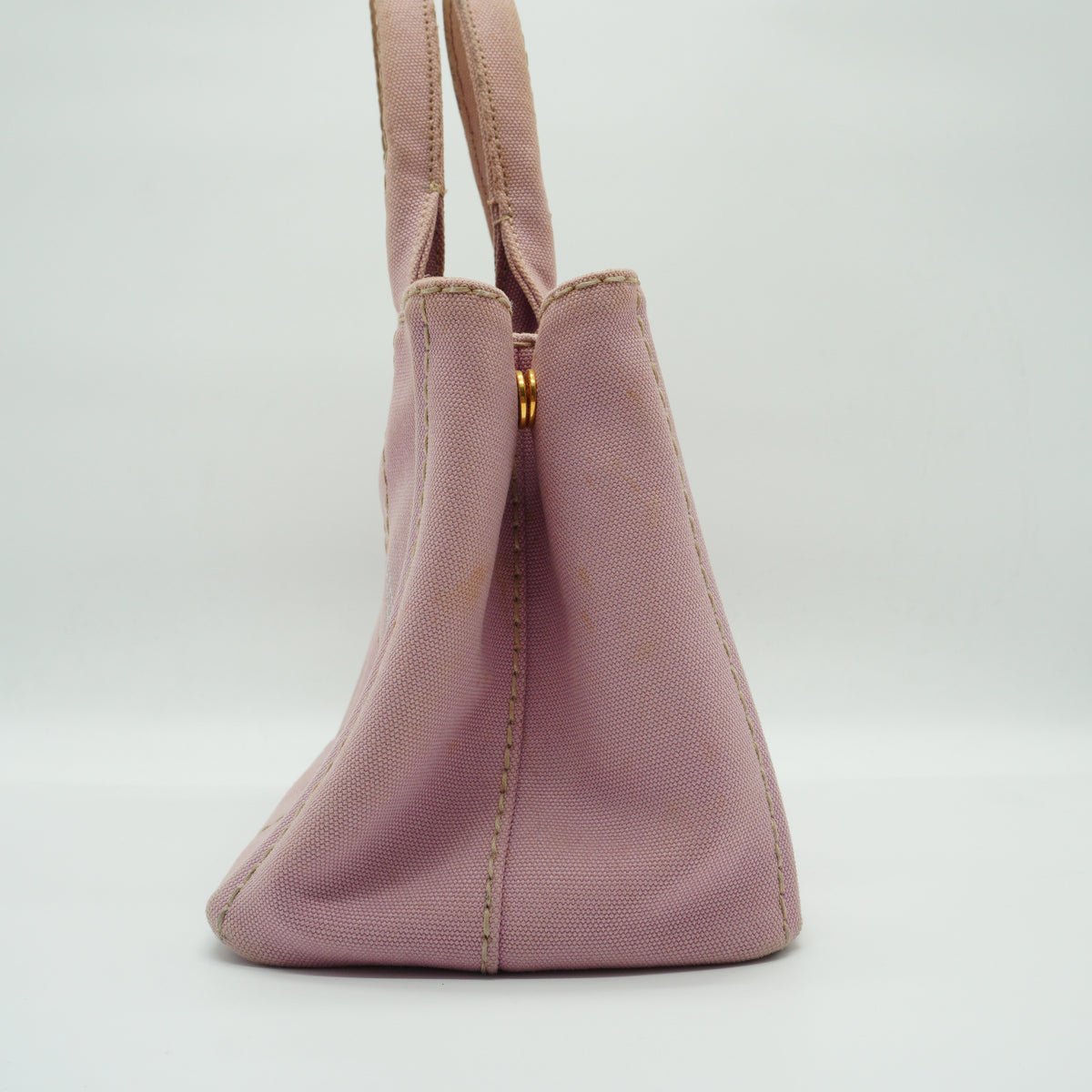 Prada	Canapa Small Canvas Tote Bag Pink GHW