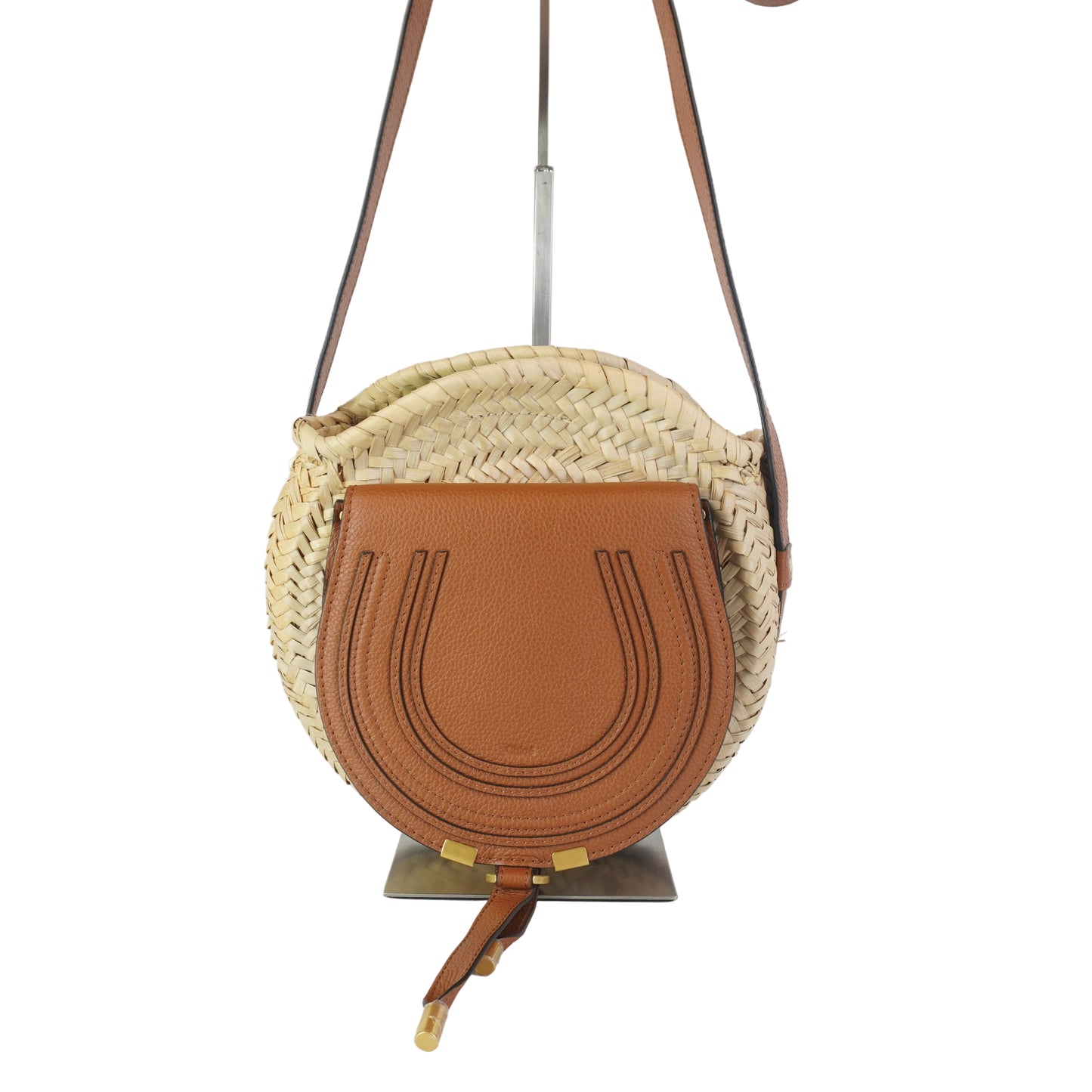 Chloe Marcie Leather Trimmed Raffia Small GHW