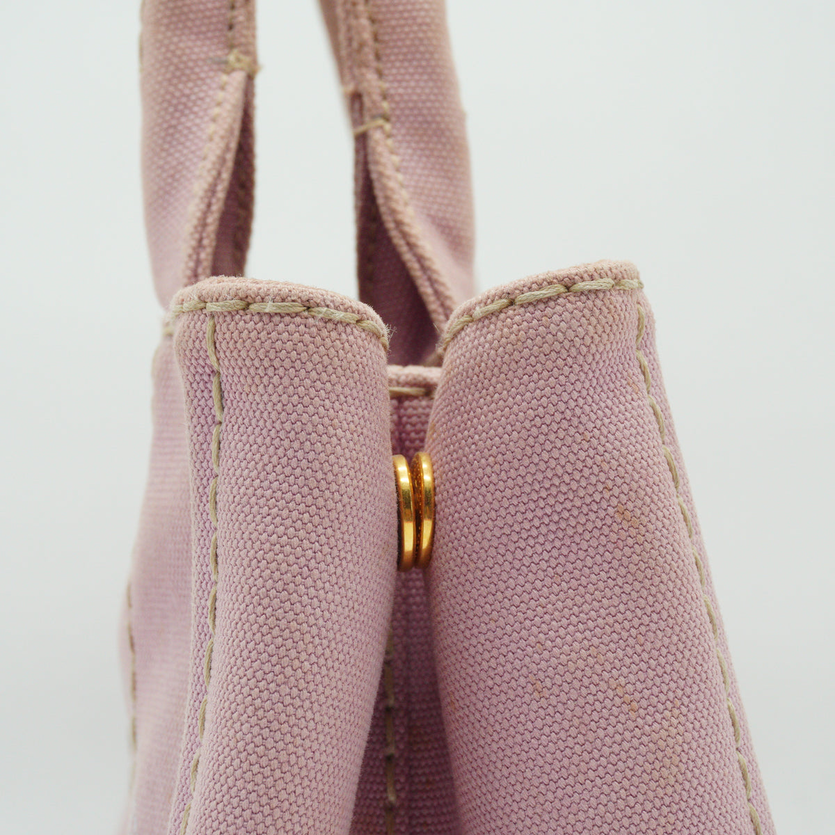 Prada	Canapa Small Canvas Tote Bag Pink GHW