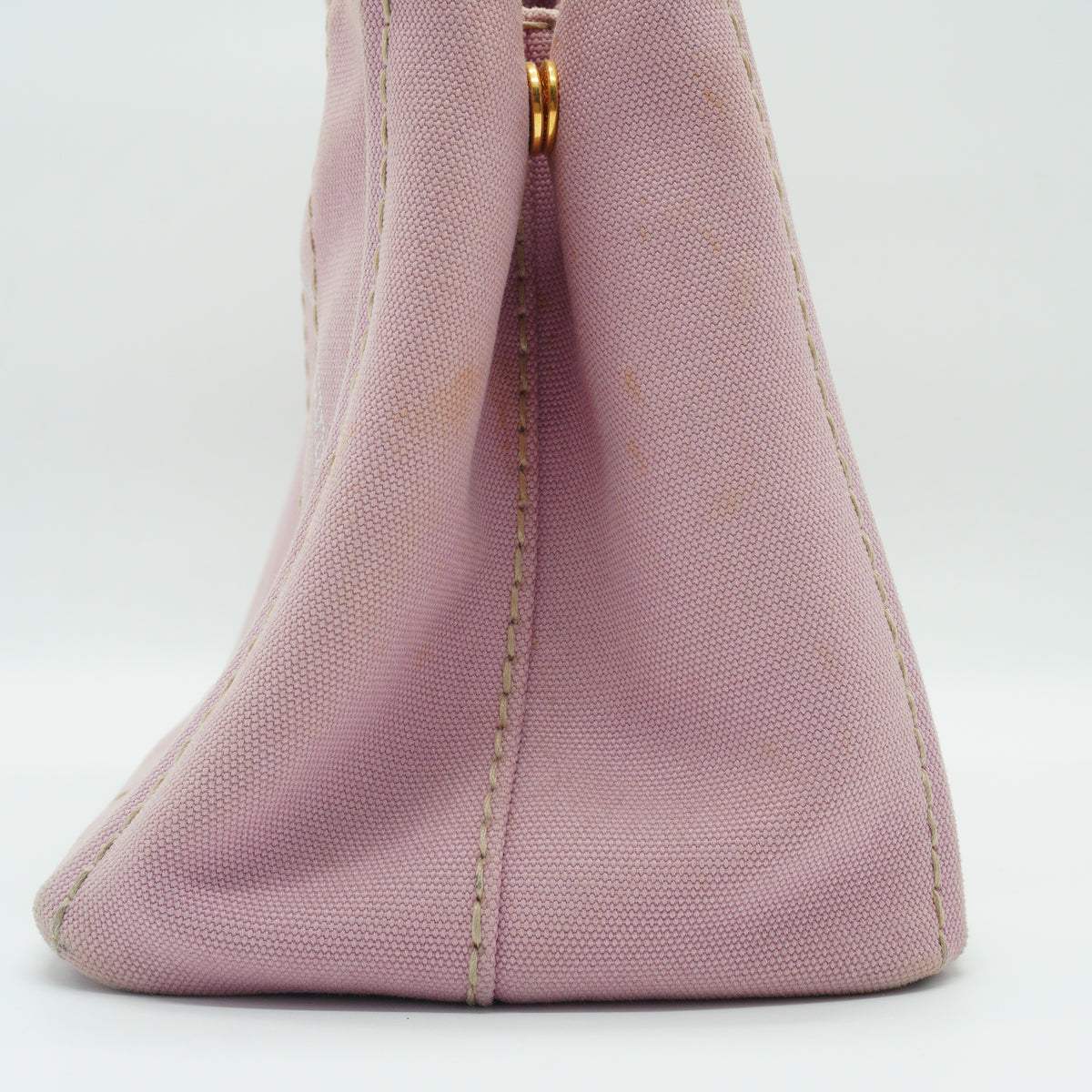 Prada	Canapa Small Canvas Tote Bag Pink GHW