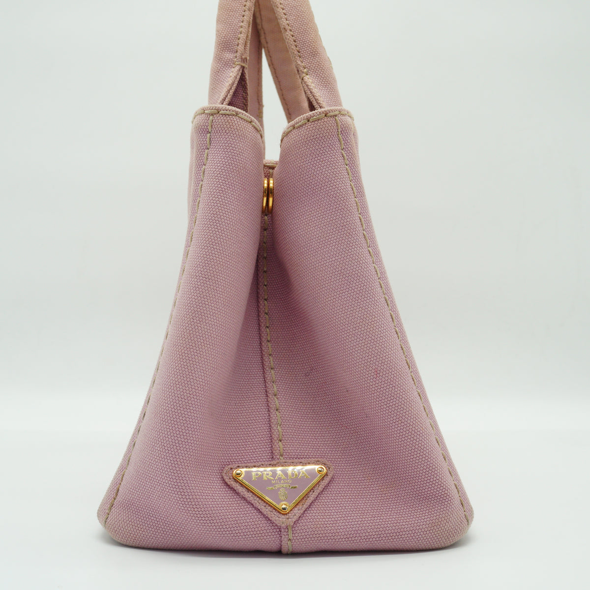 Prada	Canapa Small Canvas Tote Bag Pink GHW