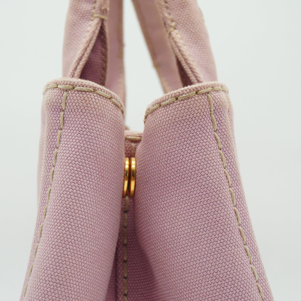Prada	Canapa Small Canvas Tote Bag Pink GHW