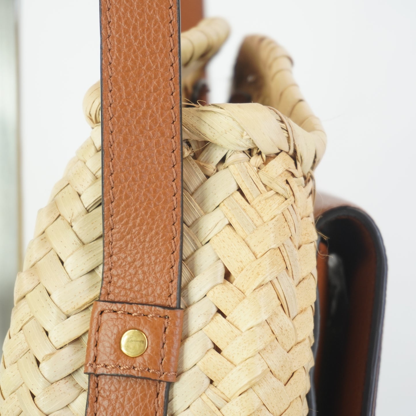 Chloe Marcie Leather Trimmed Raffia Small GHW