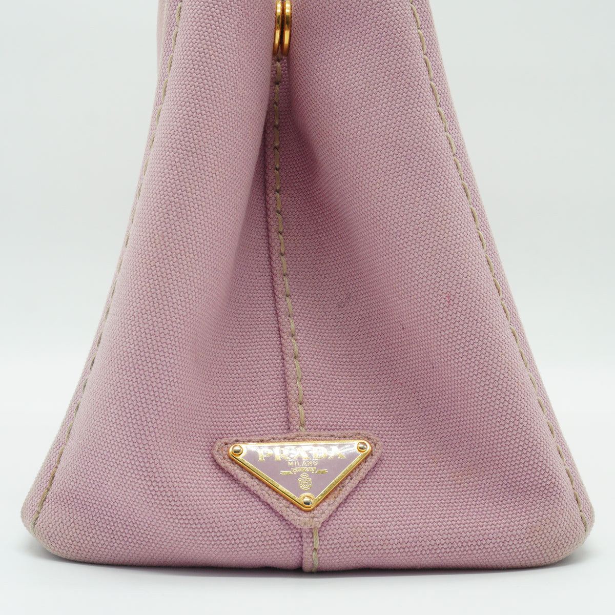Prada	Canapa Small Canvas Tote Bag Pink GHW