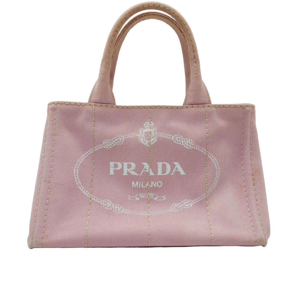 Prada	Canapa Small Canvas Tote Bag Pink GHW