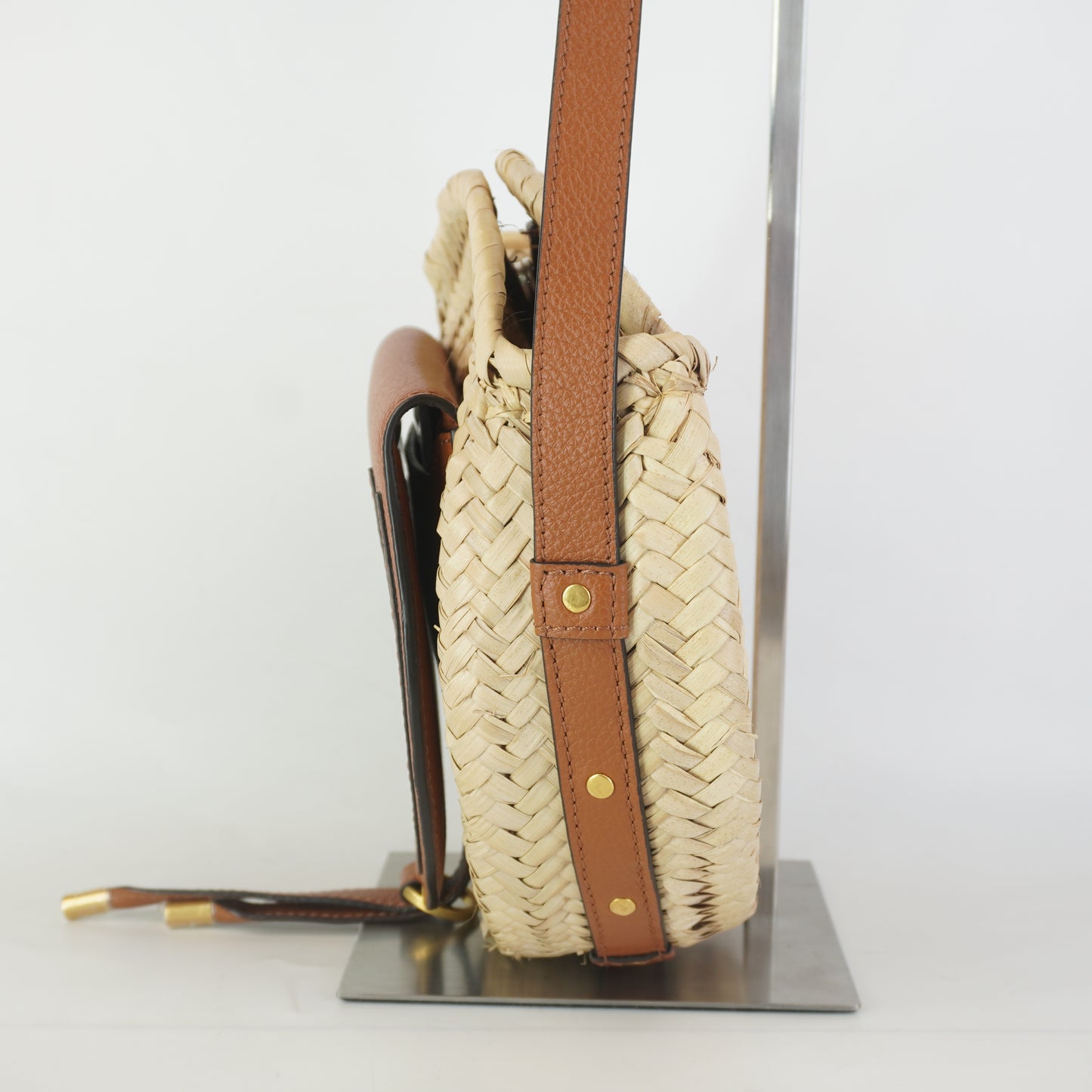 Chloe Marcie Leather Trimmed Raffia Small GHW