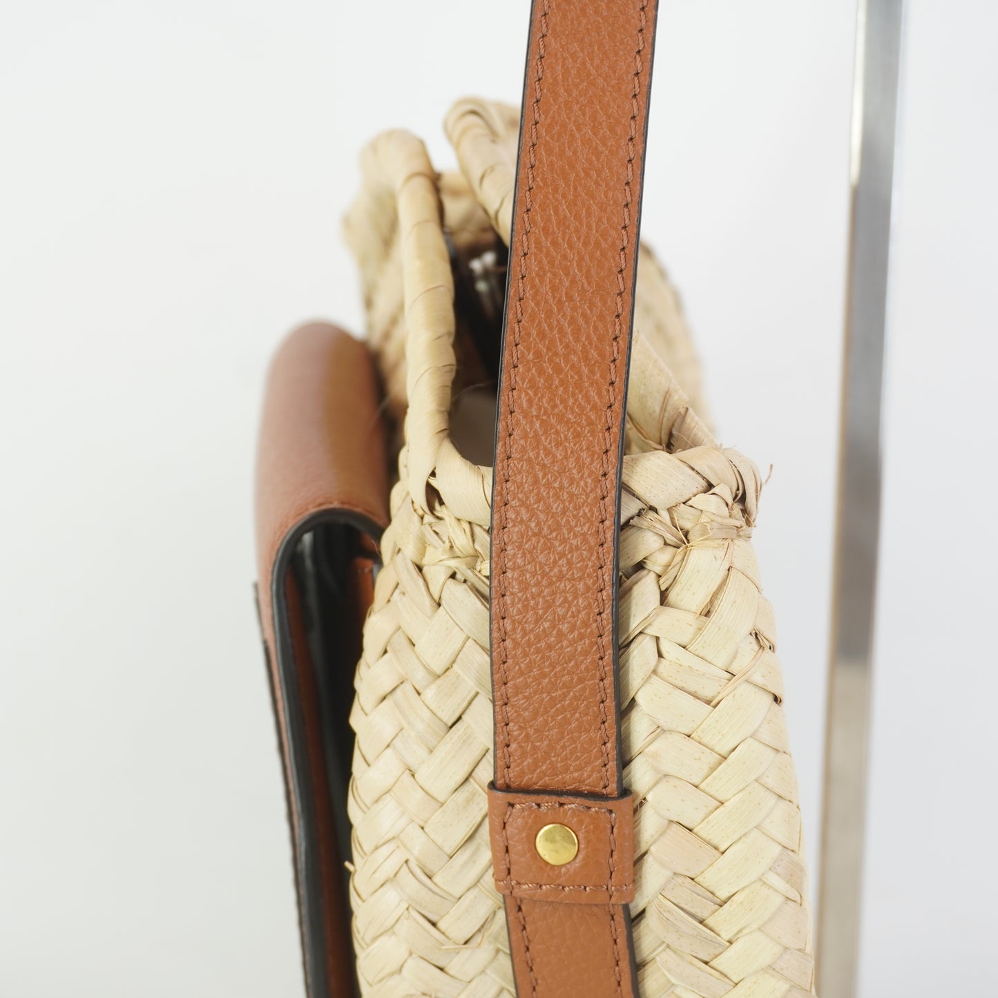 Chloe Marcie Leather Trimmed Raffia Small GHW