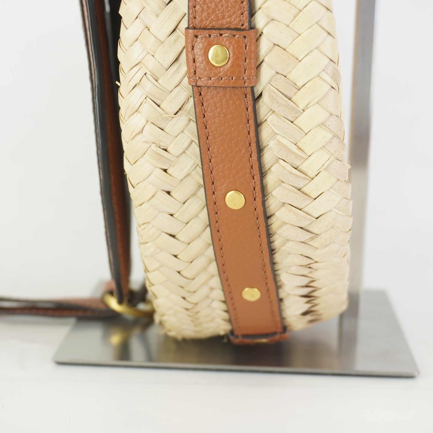 Chloe Marcie Leather Trimmed Raffia Small GHW