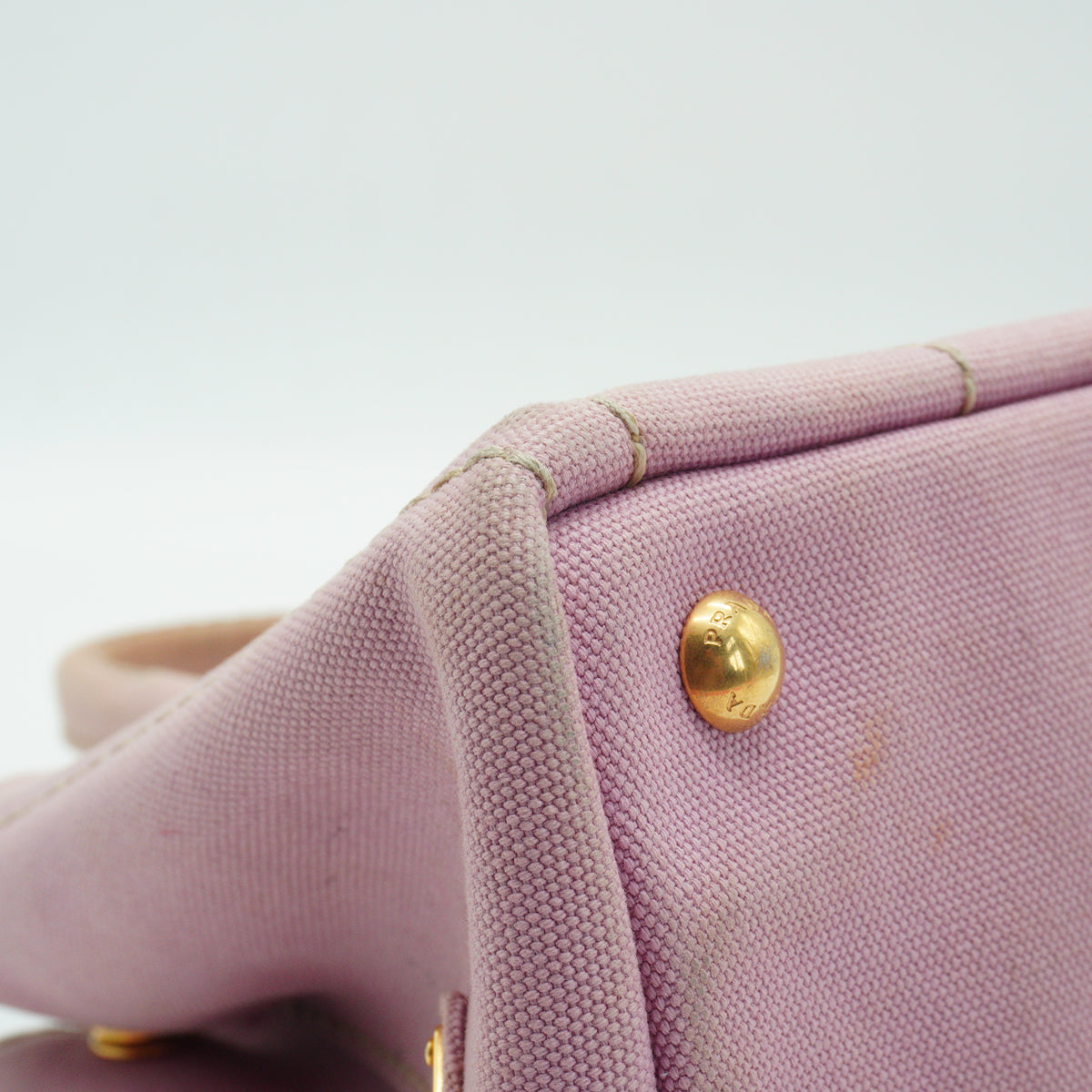 Prada	Canapa Small Canvas Tote Bag Pink GHW