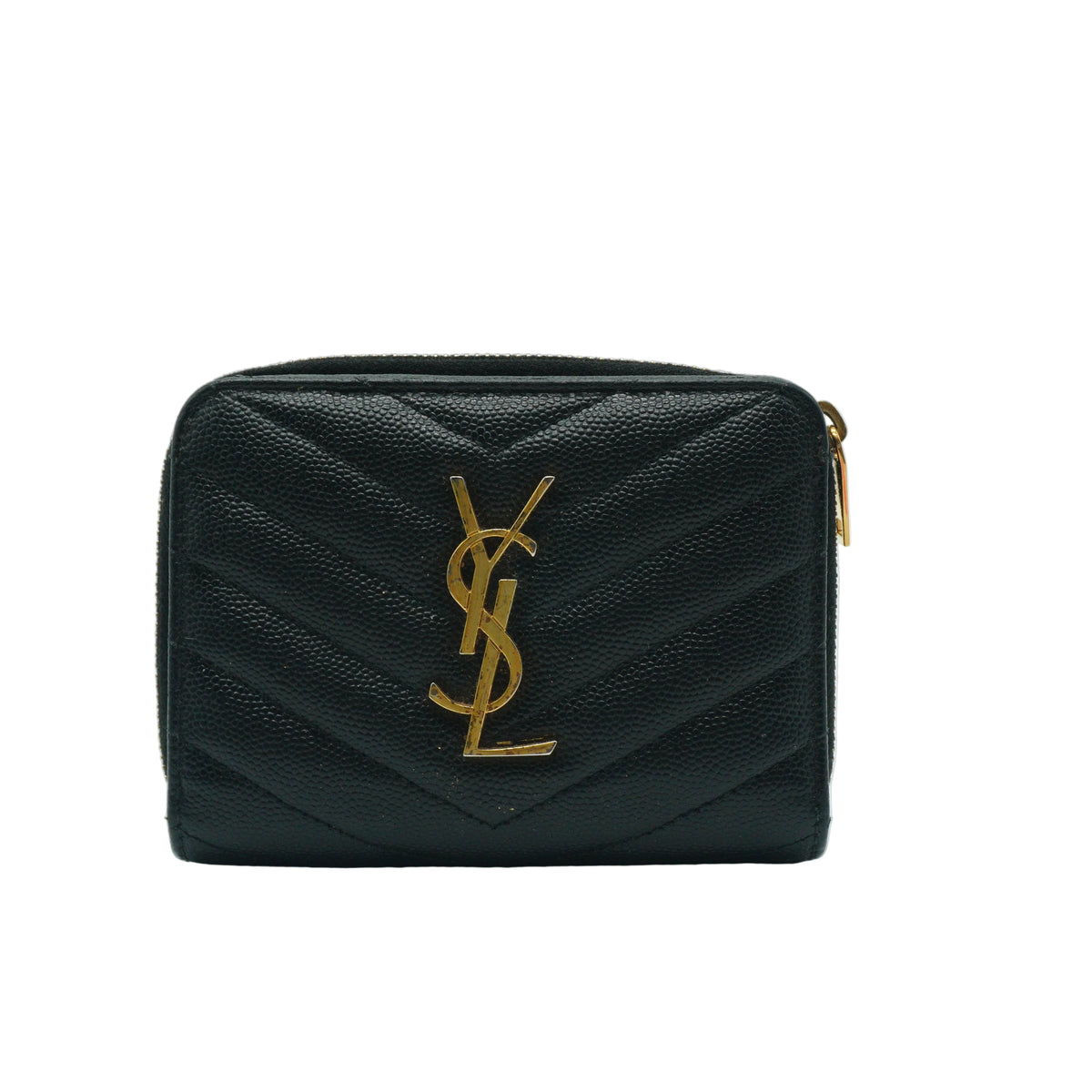 YSL Cassandre Matelasse Compact Zip-Around Wallet