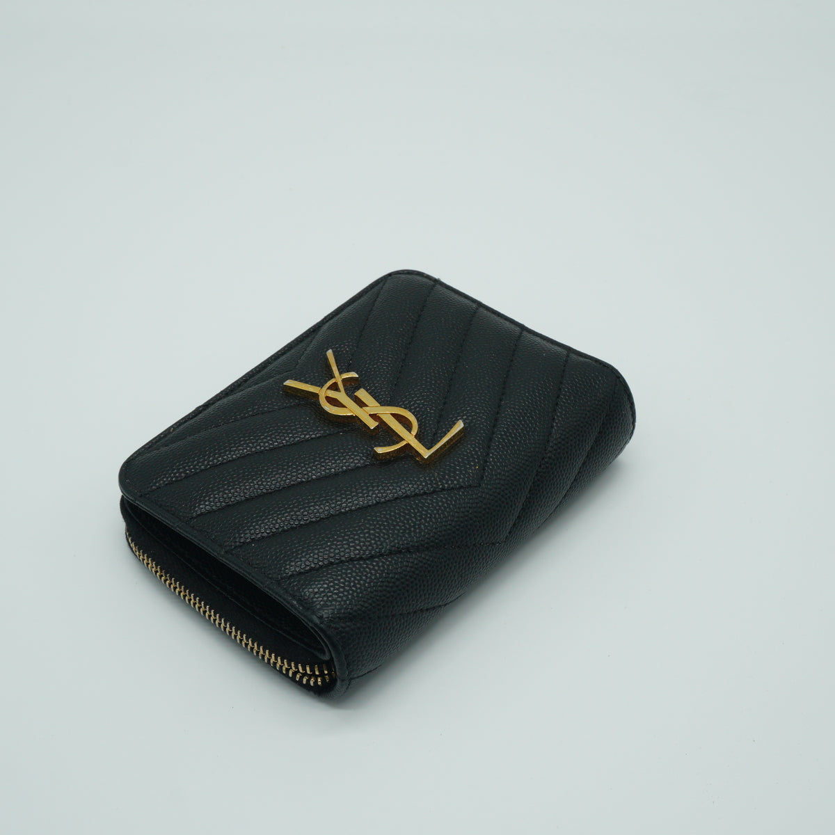 YSL Cassandre Matelasse Compact Zip-Around Wallet