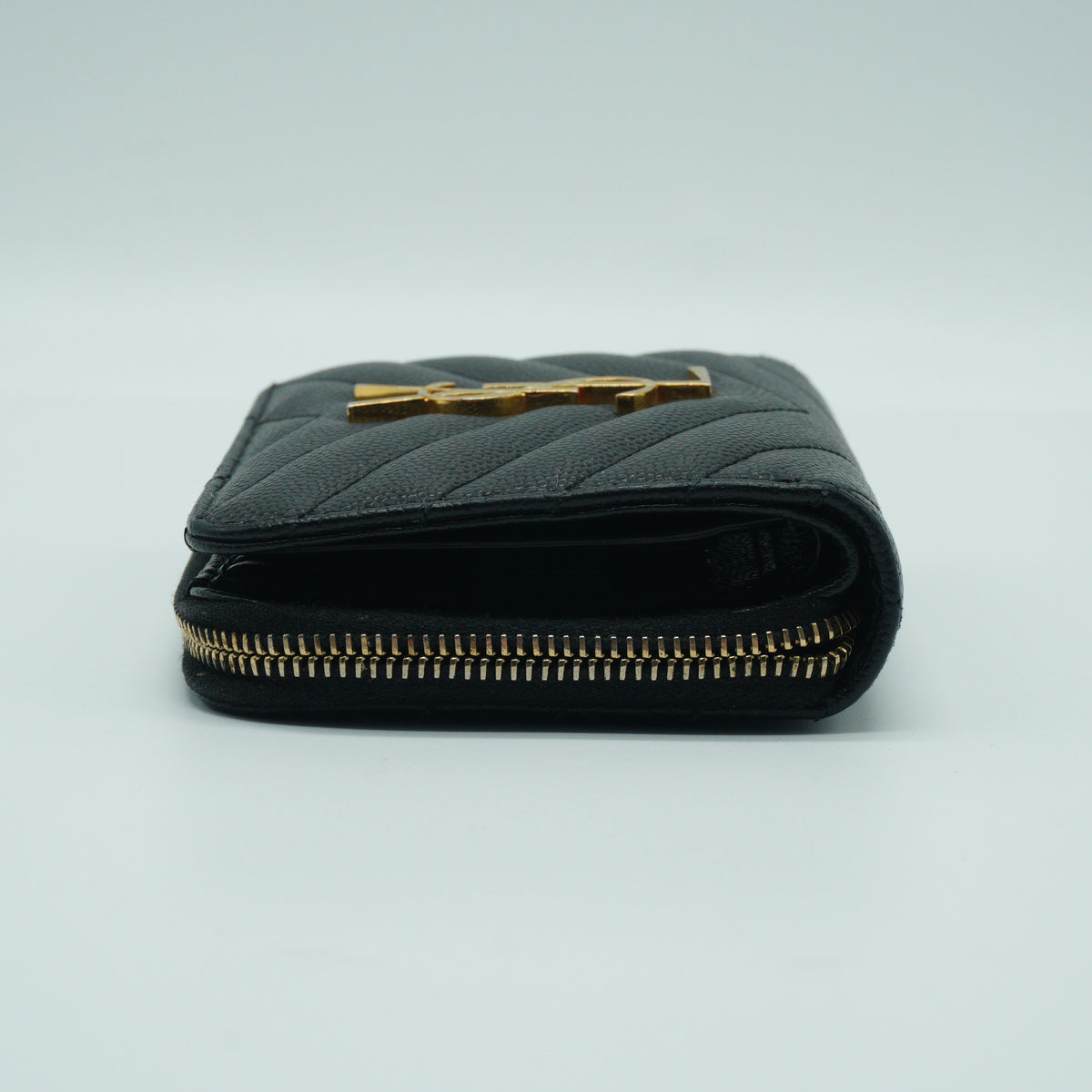 YSL Cassandre Matelasse Compact Zip-Around Wallet