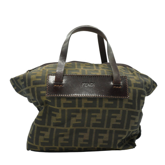 Fendi	Vintage Zucca FF Roll Cloth Small Brown Tote SHW