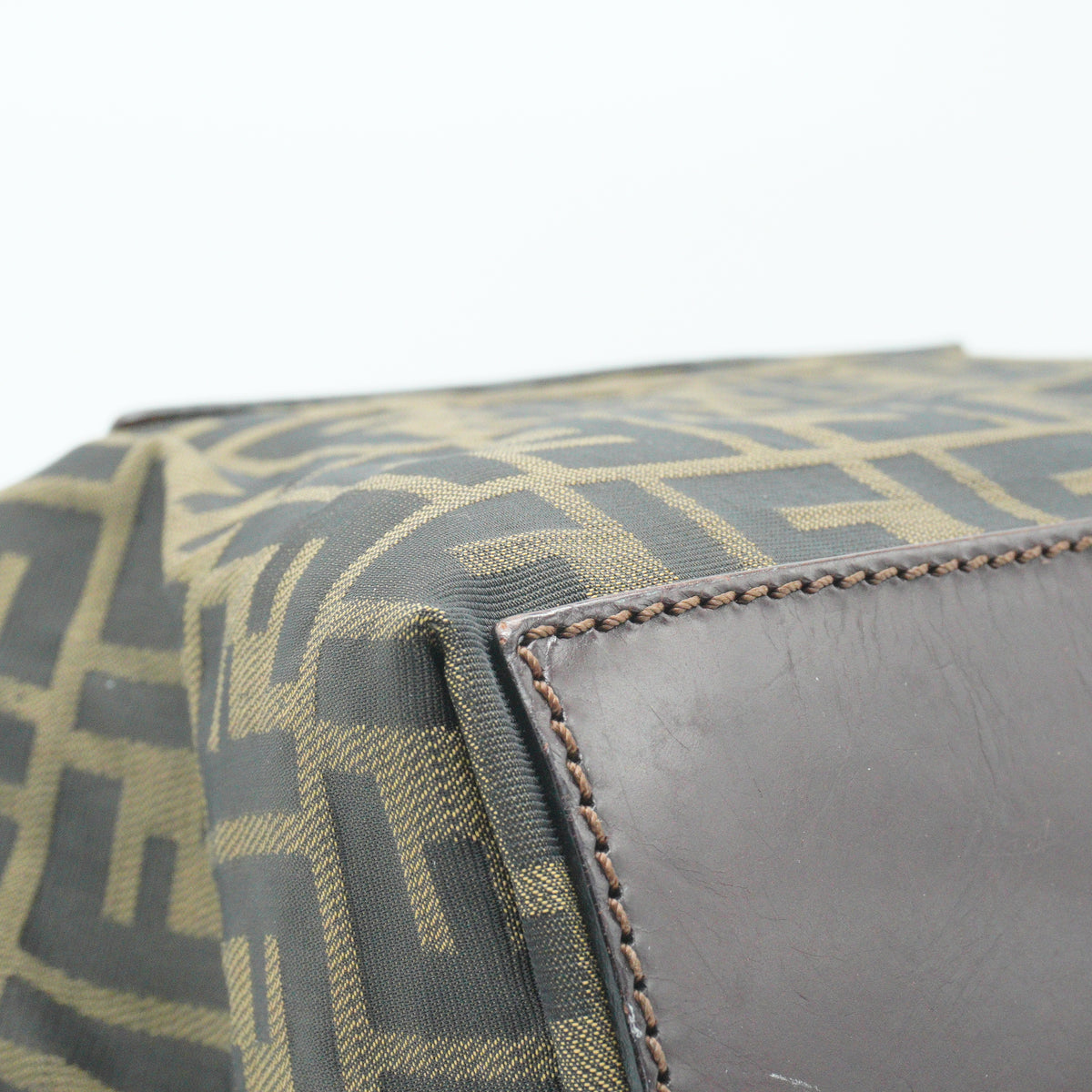 Fendi	Vintage Zucca FF Roll Cloth Small Brown Tote SHW