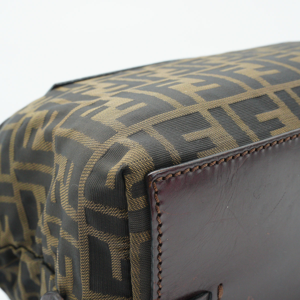 Fendi	Vintage Zucca FF Roll Cloth Small Brown Tote SHW