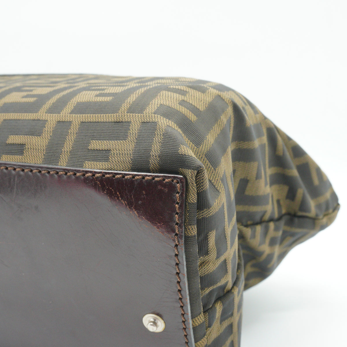 Fendi	Vintage Zucca FF Roll Cloth Small Brown Tote SHW