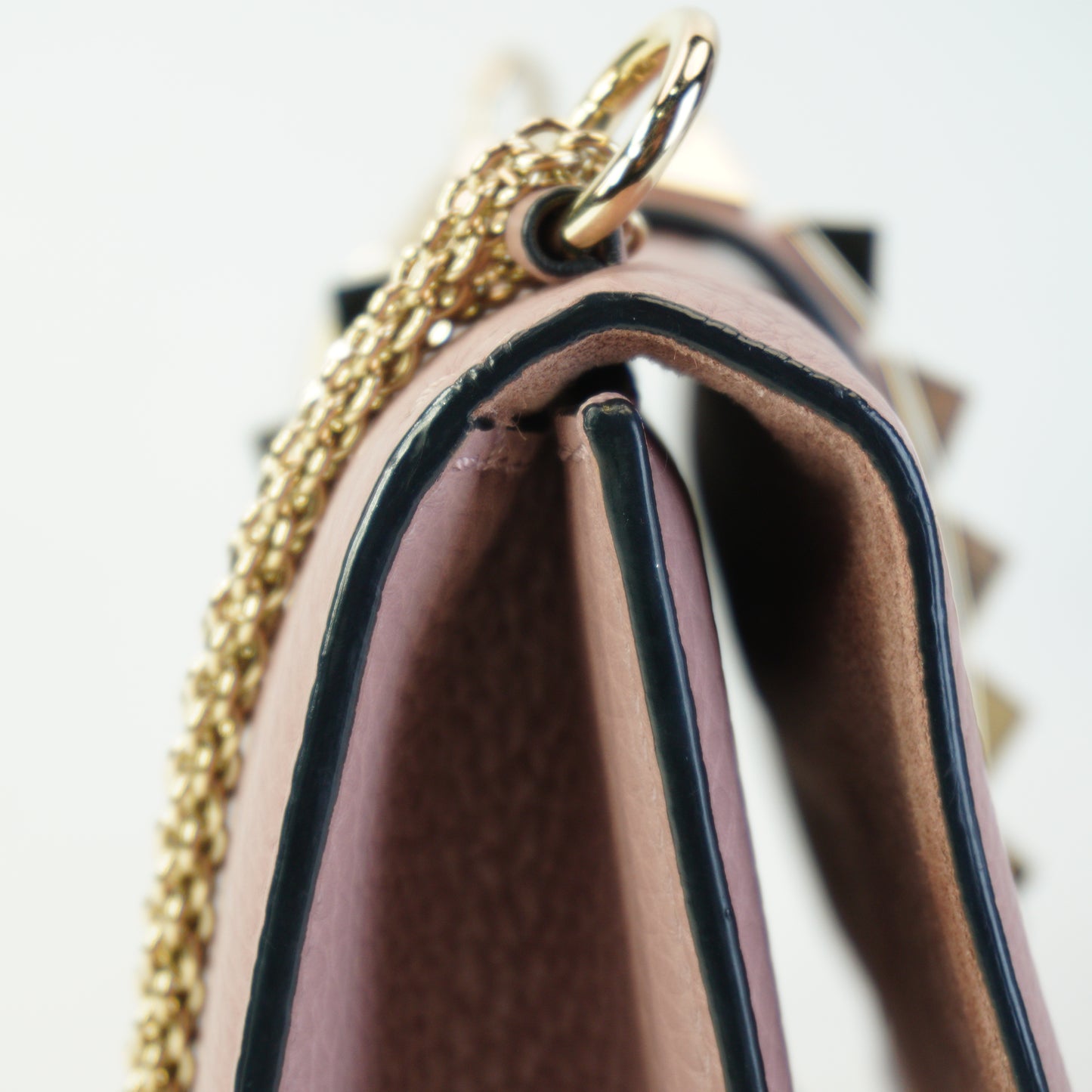 Valentino Rockstud Glam Lock Shoulder Bag GHW Small Mauve