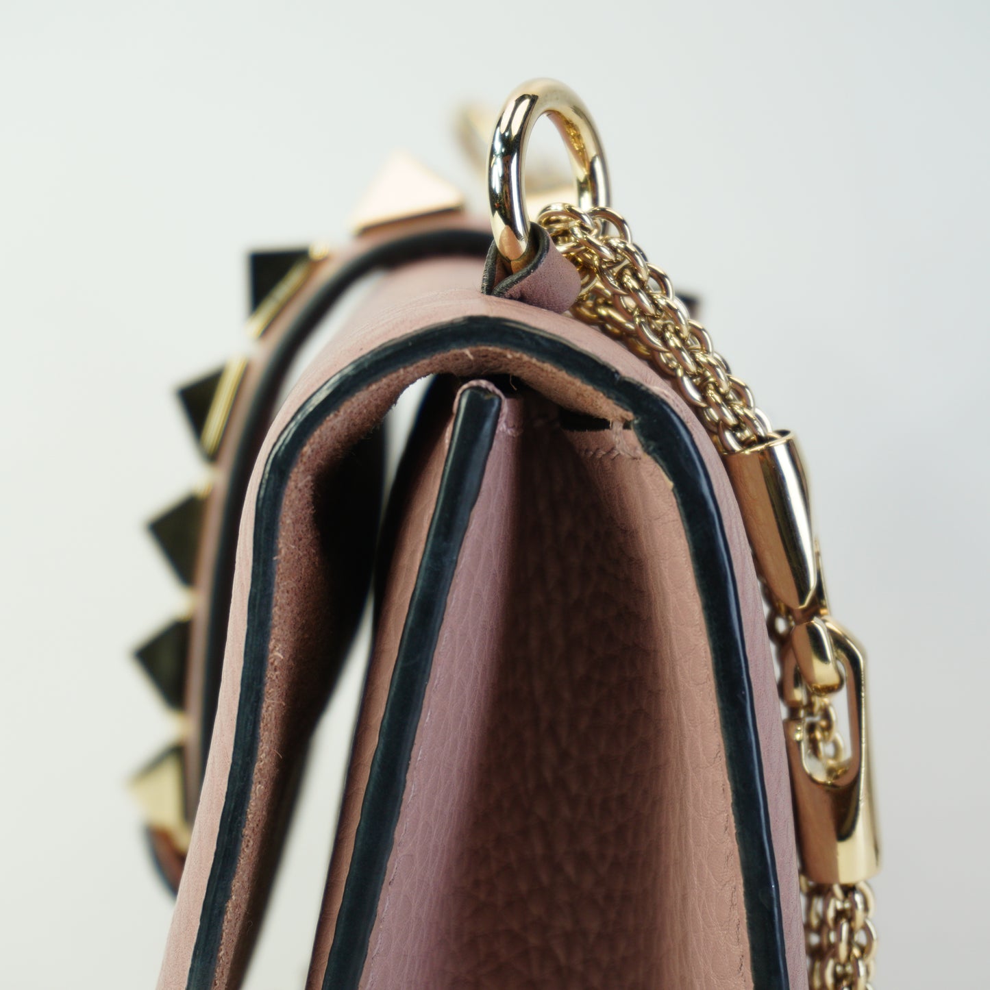 Valentino Rockstud Glam Lock Shoulder Bag GHW Small Mauve