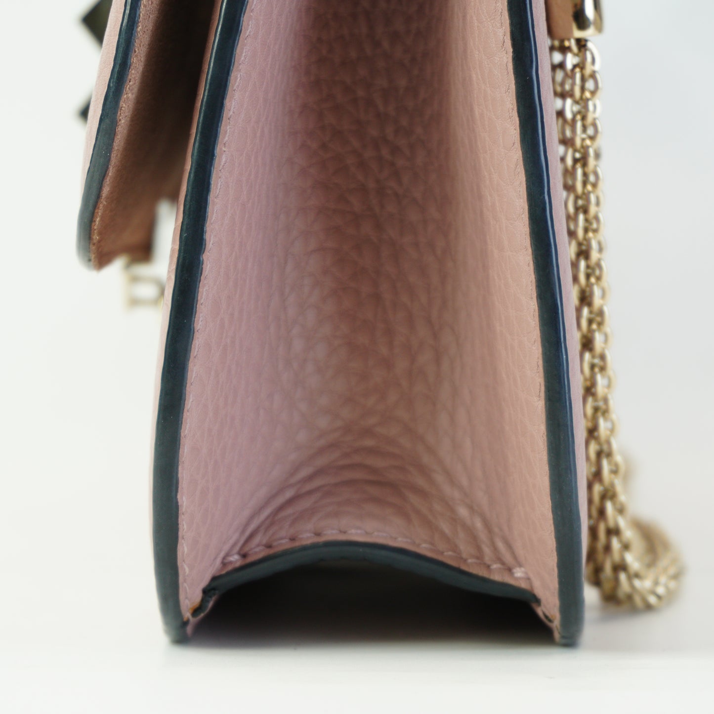 Valentino Rockstud Glam Lock Shoulder Bag GHW Small Mauve