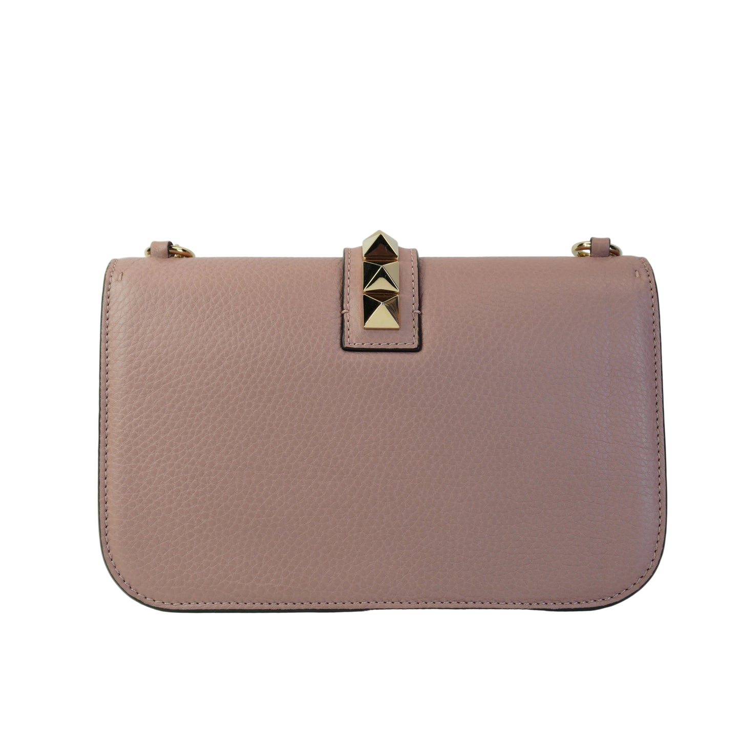 Valentino Rockstud Glam Lock Shoulder Bag GHW Small Mauve