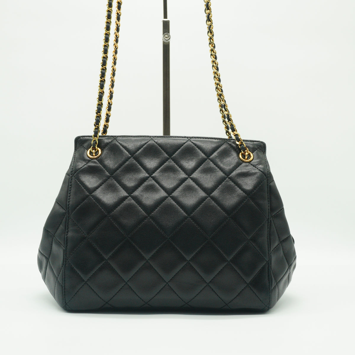 Chanel Black Quilted Lamb Skin Black Medium GHW