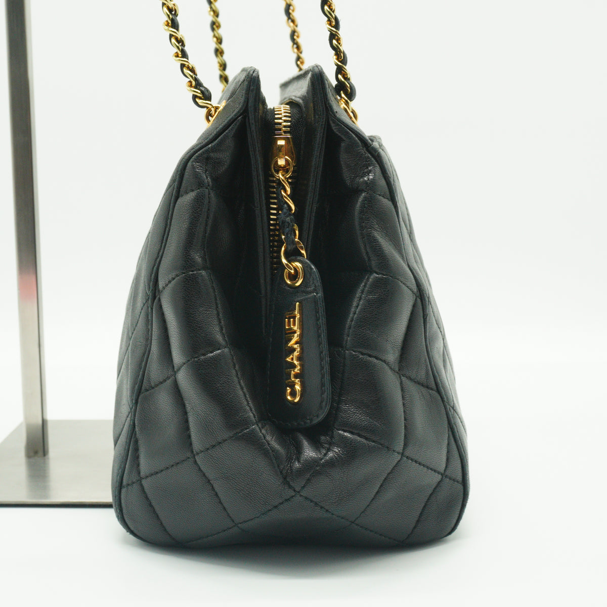 Chanel Black Quilted Lambskin Black Medium GHW