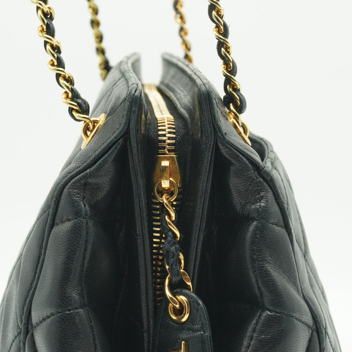 Chanel Black Quilted Lambskin Black Medium GHW