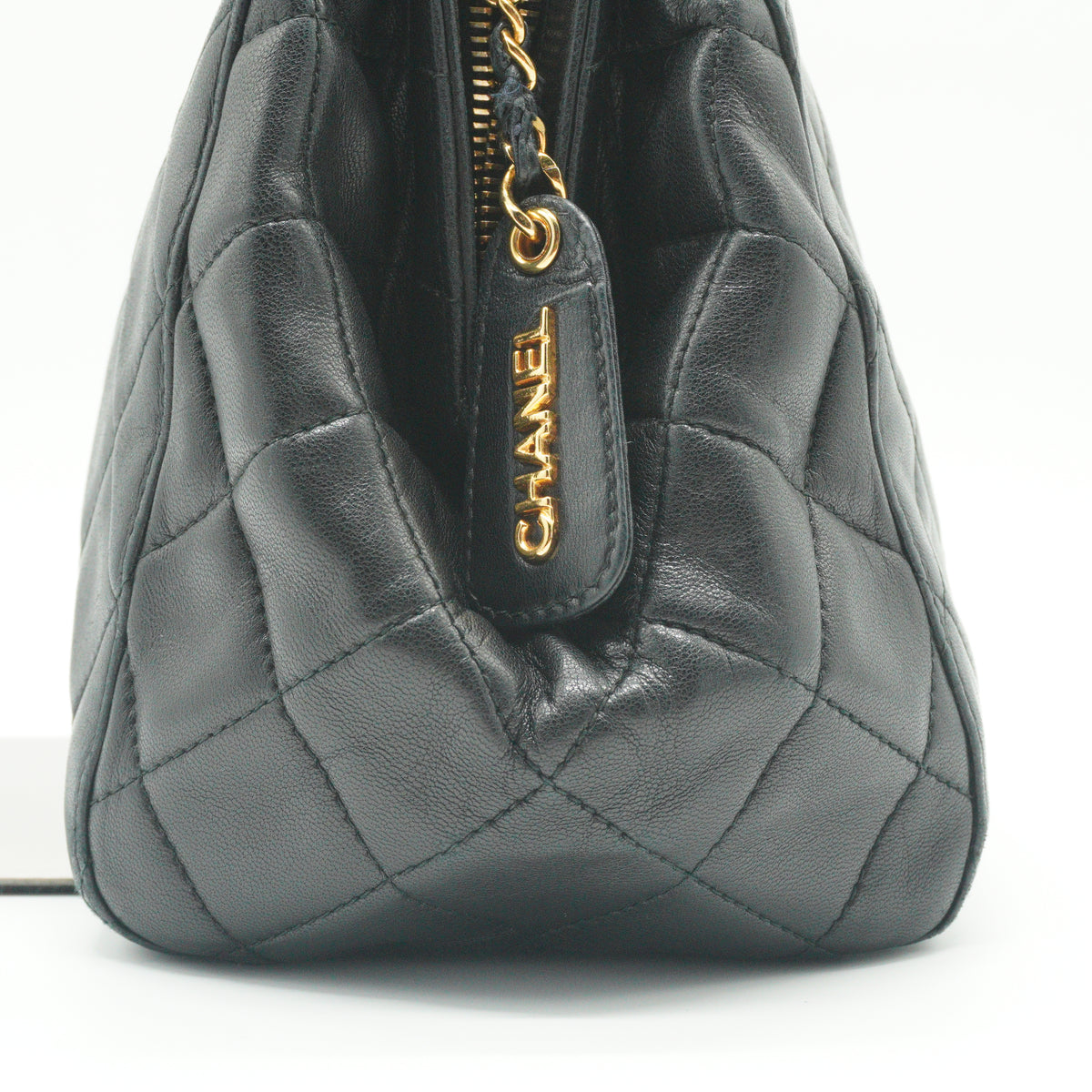 Chanel Black Quilted Lambskin Black Medium GHW