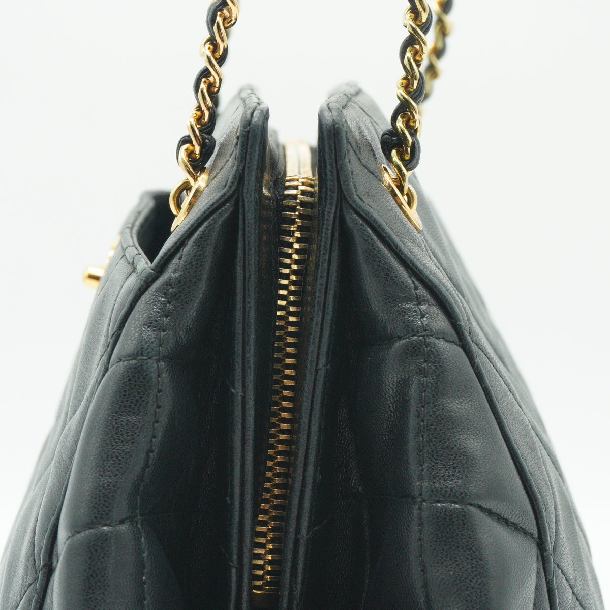 Chanel Black Quilted Lamb Skin Black Medium GHW