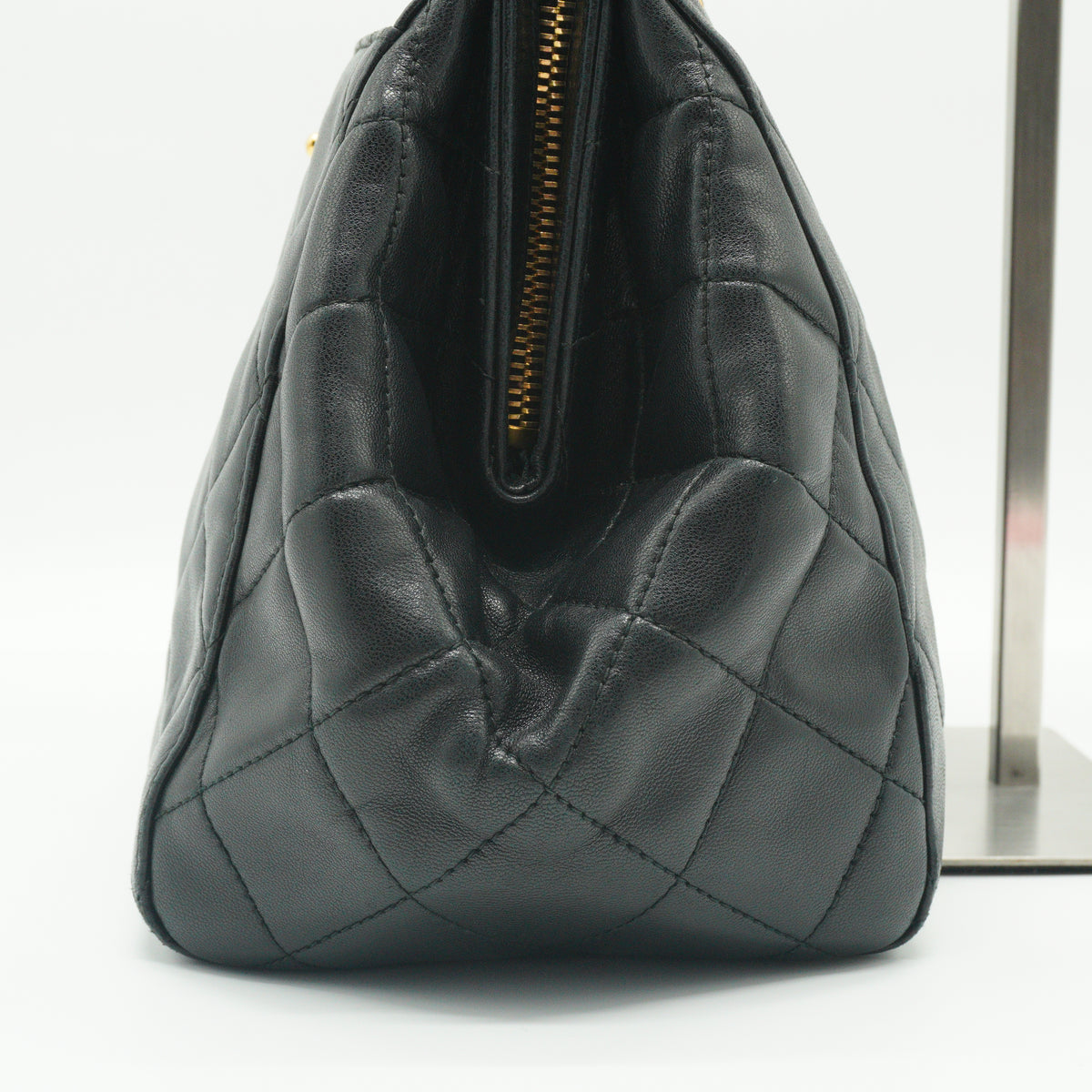 Chanel Black Quilted Lambskin Black Medium GHW