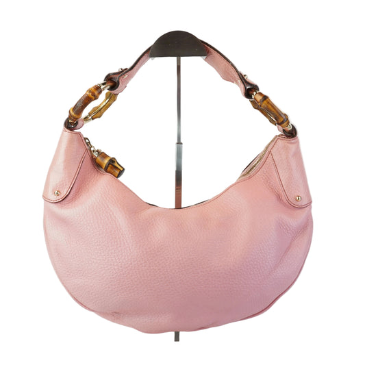 Gucci Bamboo Ring Half Moon Hobo Pink