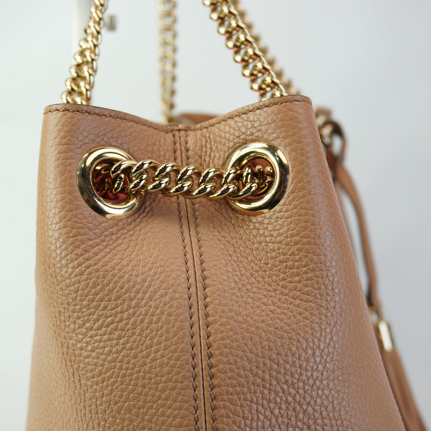 Gucci Soho Chain Shoulder Bag GHW Large Mocha