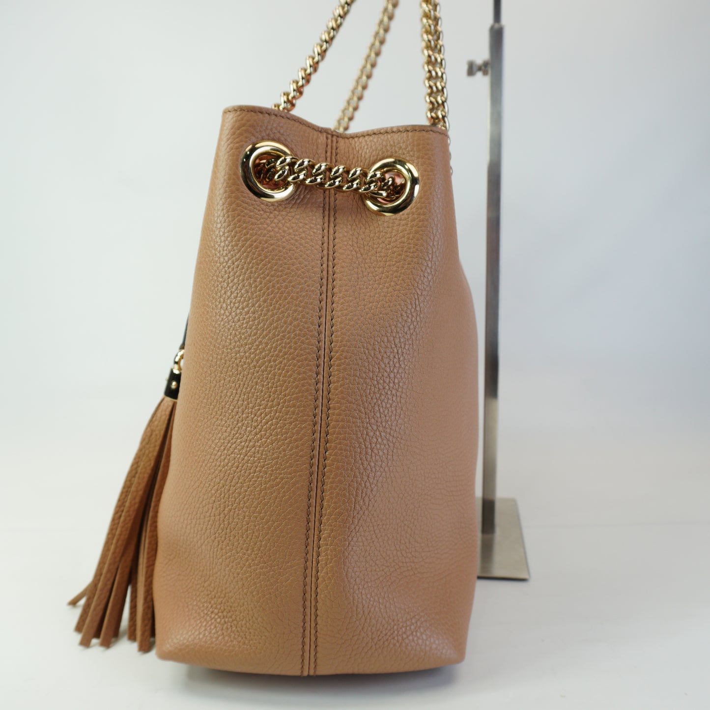 Gucci Soho Chain Shoulder Bag GHW Large Mocha