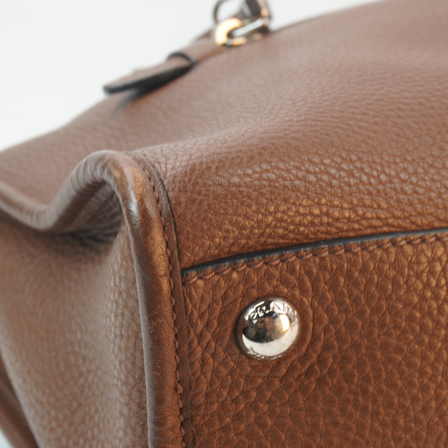 Prada Vitello Diano/Phenix Leather Bauletto Tote Bag