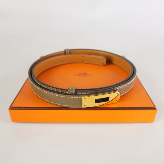 Hermes Kelly Belt Epsom Etoupe GHW