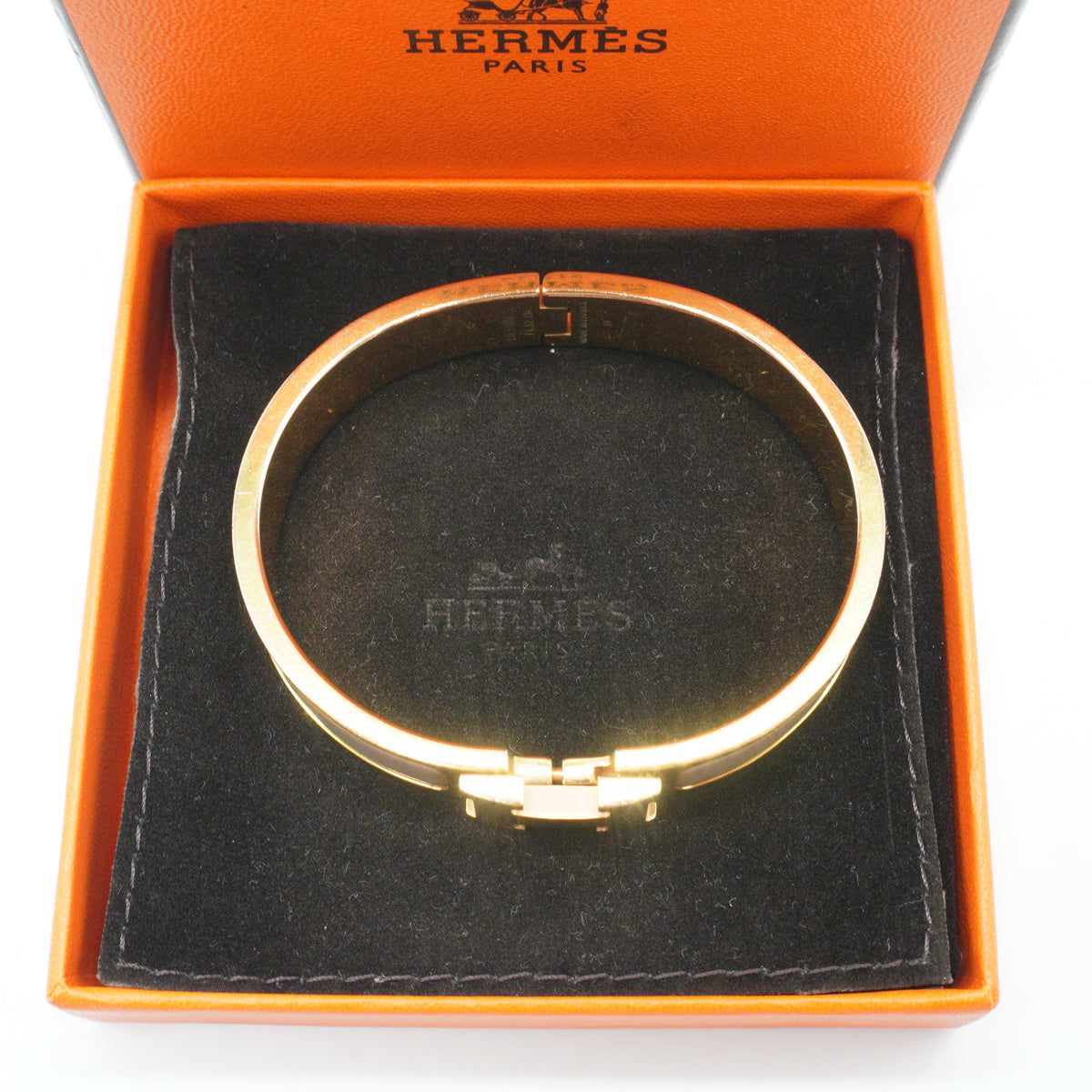 Hermes	Clic H Bracelet  Gold/Beige