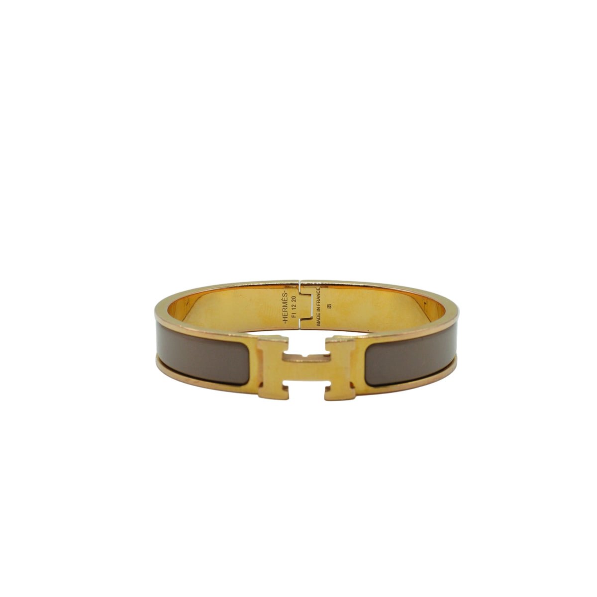 Hermes	Clic H Bracelet  Gold/Beige