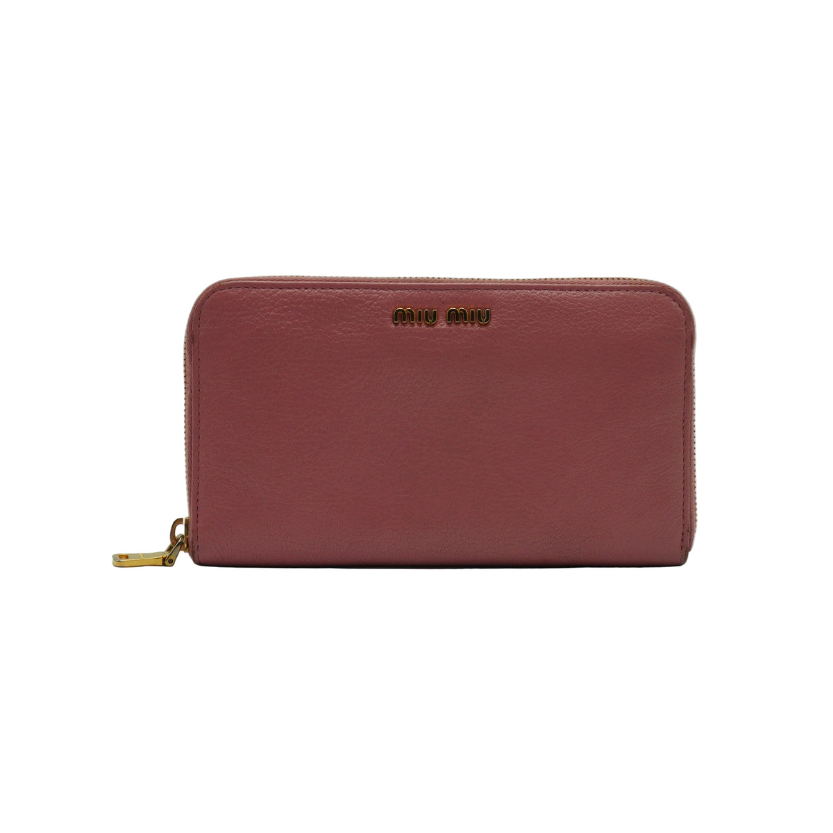 MiuMiu Zip Around Pink Long Wallet GHW