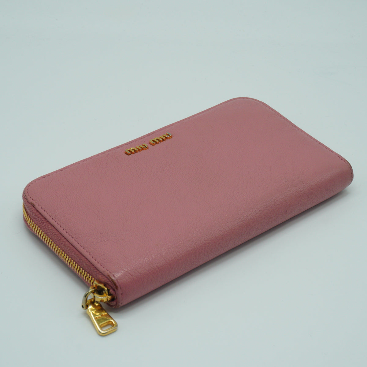 MiuMiu Zip Around Pink Long Wallet GHW