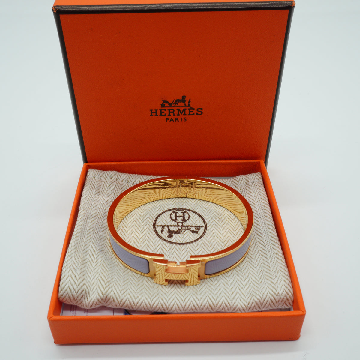 Hermes Clic H Bracelet  Gold/Lavender