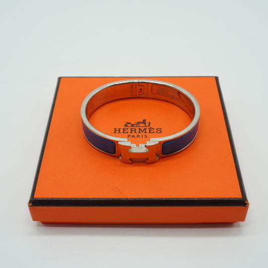 Hermes Clic H Bracelet  Silver/Blue
