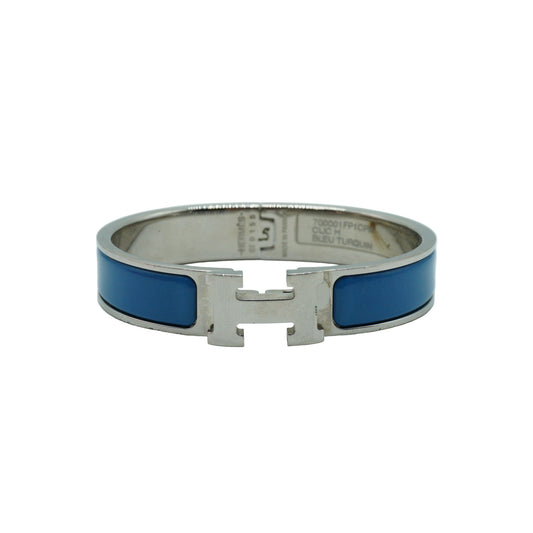 Hermes Clic H Bracelet  Silver/Blue
