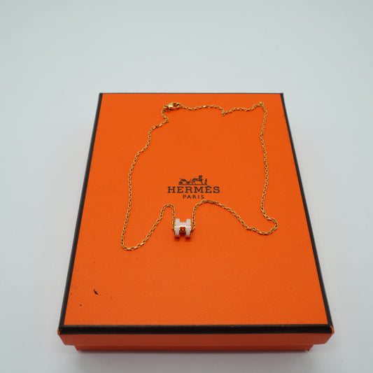 Hermes Mini Pop H Pendant Pink/Gold