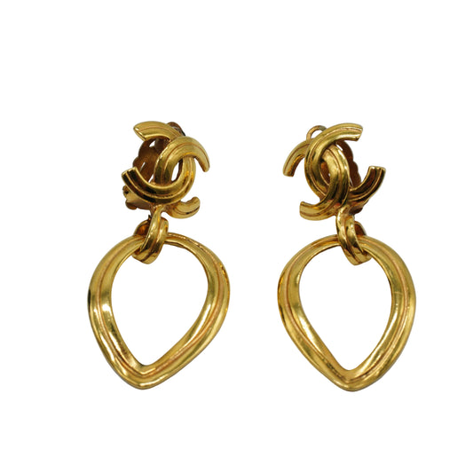 Chanel Pre-Owned 1996 CC Dangle Clip-On Earrings