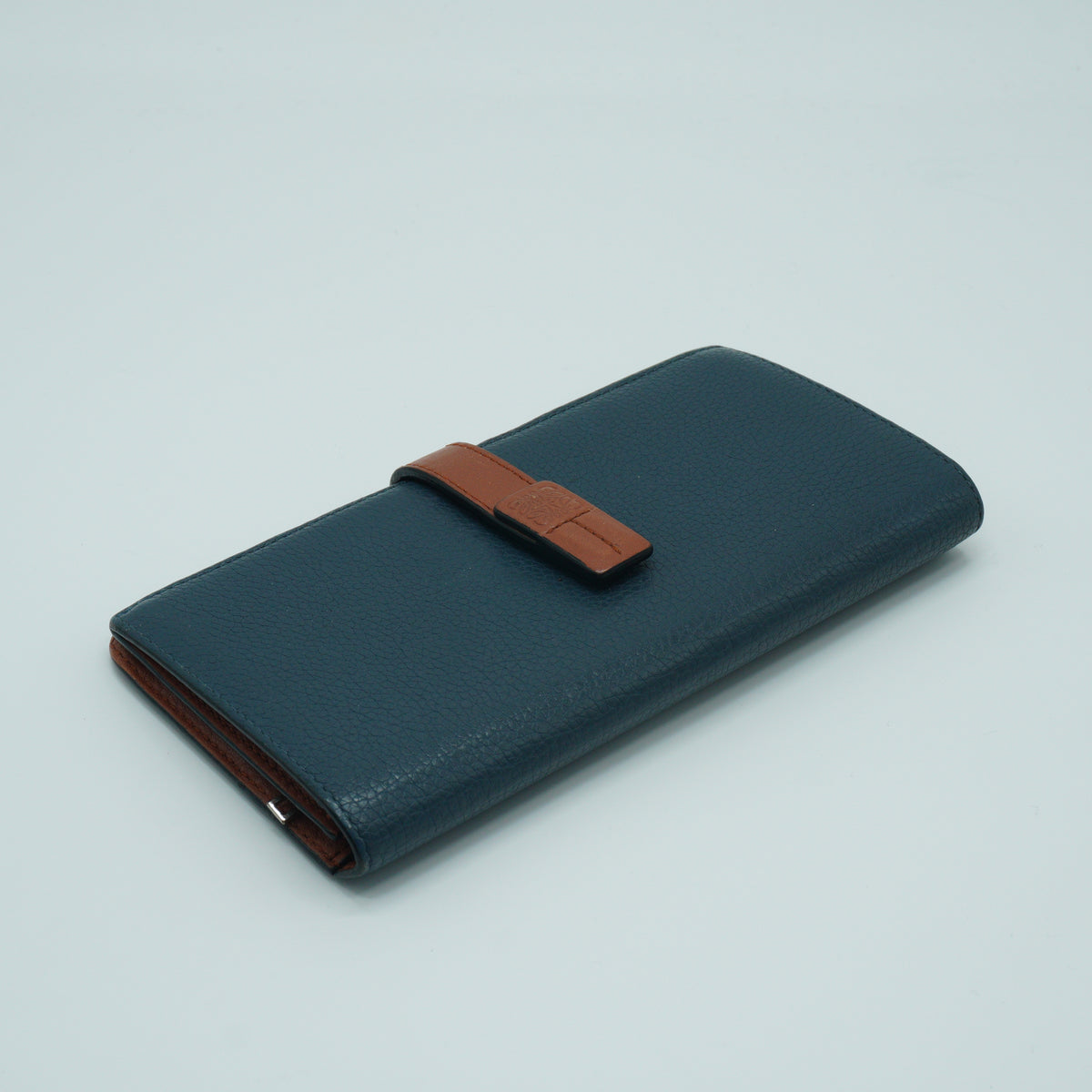 Loewe Large Vertical Calfskin Blue Wallet
