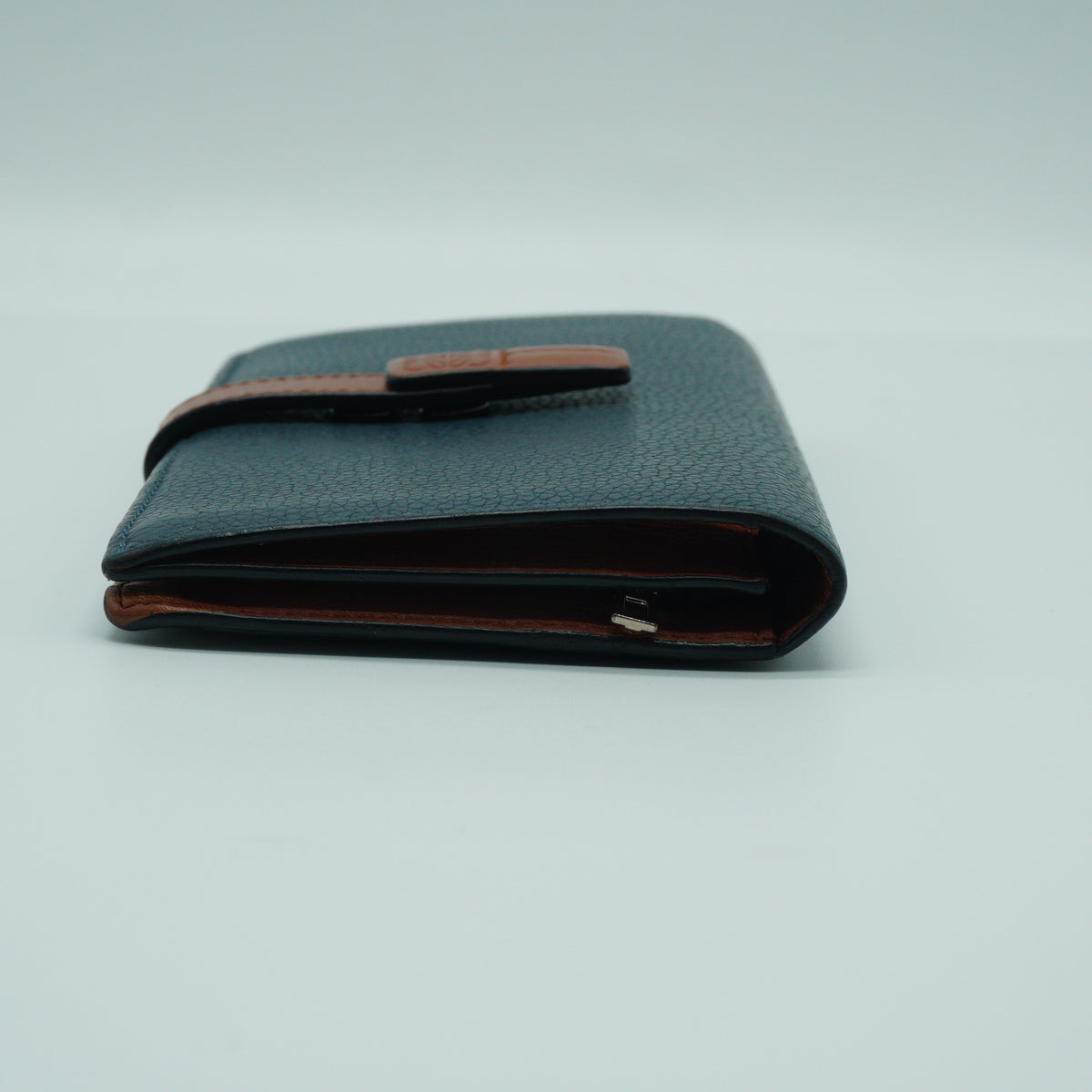 Loewe Large Vertical Calfskin Blue Wallet