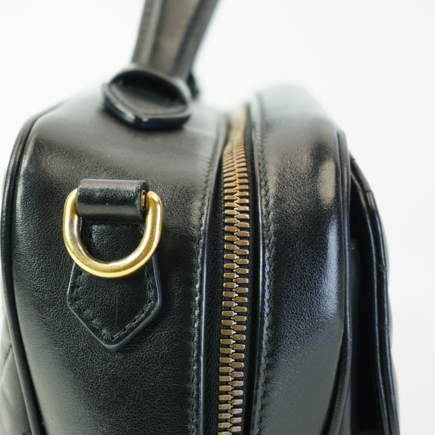 Gucci GG Marmont Mattelasse Top Handle Black Medium GHW